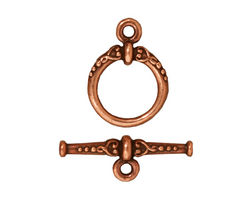 TierraCast Antique Copper (plated) Heirloom Toggle Clasp 20x15, 24mm Bar