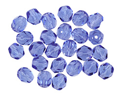 Czech Fire Polished Glass Sapphire Round 6mm