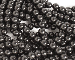 Jet Shell Pearl Round 6mm