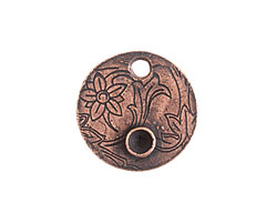 Nunn Design Antique Copper (plated) Decorative Small Circle Bezel Tag 20mm