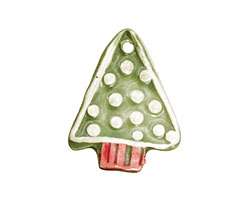 Jangles Ceramic Green Textured Tree Pendant 30x38mm