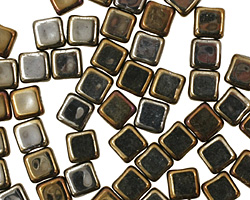 Czech Glass Iris Brown Square 6mm