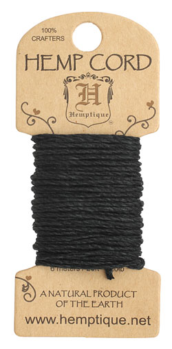 Black Hemp Twine 20 lb, 20 ft
