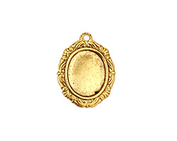 Stampt Antique Gold (plated) Damask Frame Oval Setting 10x12mm
