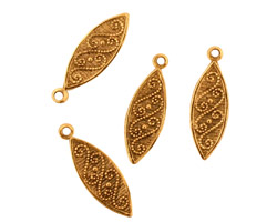 Stampt Antique Gold (plated) Decorative Horse Eye Charm 6x20mm