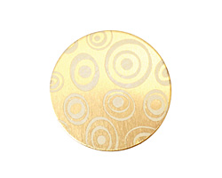 Lillypilly Gold Groovy Circles Anodized Aluminum Disc 25mm, 22 gauge