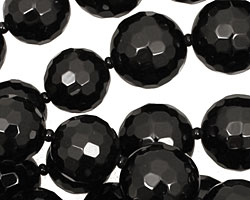 Black Onyx Faceted Round Graduated 8-15mm