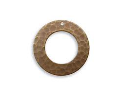 Vintaj Natural Brass Hammered Ring 21mm