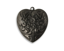 Vintaj Arte Metal Forget Me Not Heart Pendant 22x25mm