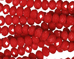 Scarlet Crystal Faceted Rondelle 6mm