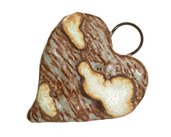 Gaea Ceramic Hand Painted Love Wish "Dreamtime" Pendant 30x40mm
