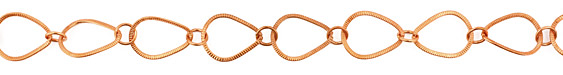 Handmade Copper Corrugated Teardrop Chain