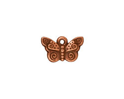 TierraCast Antique Copper (plated) Spiral Butterfly Charm 15x19mm