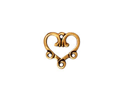 TierraCast Antique Gold (plated) 3-1 Vine Heart Link 13mm