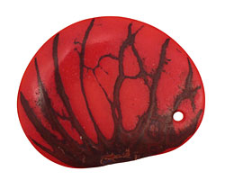 Tagua Nut Orange Groovy Slice 25-35x30-42mm