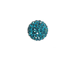 Teal Pave Round 12mm