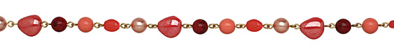 Czech Glass Kiss Me Brass Bead Chain