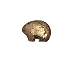 Golden Pyrite (silver tone) Zuni Bear 13x18mm