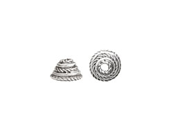 Nunn Design Antique Silver (plated) Coral Bead Cap 6x11mm