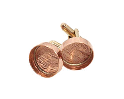 Copper Circle Bezel Cuff Link 17mm