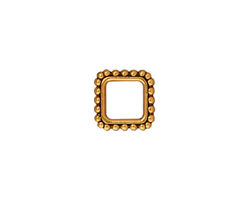 TierraCast Antique Gold (plated) Large Beaded Square 11mm