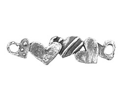 Rustic Charms Sterling Silver Happy Heart Link 41x20mm