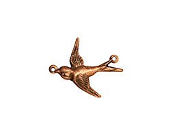Stampt Antique Copper (plated) Westward Bird Connector 18x12mm
