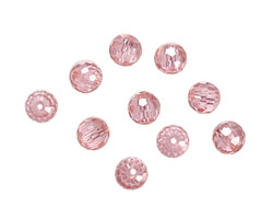 Pink Peony Faceted Round 6mm