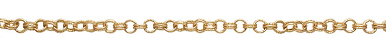 Satin Hamilton Gold (plated) Every Other Etched Link Double Cable Chain