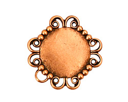 Stampt Antique Copper (plated) Lace Banded Round Setting 15mm