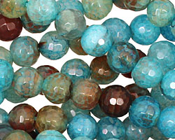 Blue Haze Fire Agate Faceted Round 7-8mm