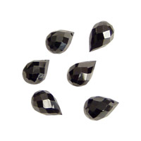 Onyx Faceted Teardrop 6x9mm
