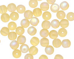 Czech Glass Matte Light Topaz AB Round 6mm