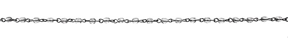 Czech Fire Polished Black Diamond Faceted Oval Silver (plated) Bead Chain