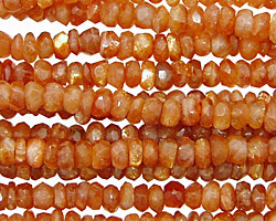 Sunstone Faceted Rondelle 4.5-5mm
