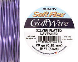 Soft Flex Silver Plated Lavender Craft Wire 20 gauge, 25 ft