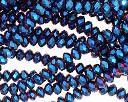 Metallic Cosmos Crystal Faceted Rondelle 4mm