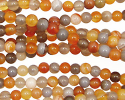 Red & Gray Botswana Agate Round 4mm
