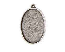 Nunn Design Antique Silver (plated) Grande Oval Bezel Pendant 44x28mm