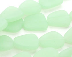 Opaque Seafoam Green Recycled Glass Flat Freeform 21-23x18-20mm
