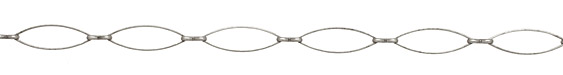 Antique Silver (plated) Horse Eye with Pinched Link Chain