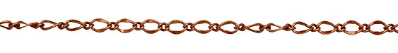 Antique Copper (plated) Long & Short Half Flat Curb Chain