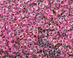 TOHO Crystal (with Opaque Fuschia Lining) Magatama 3mm Seed Bead