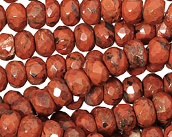 Brecciated Jasper Faceted Rondelle 5x8mm