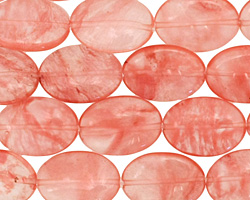 Cherry Quartz Flat Oval 18x13mm