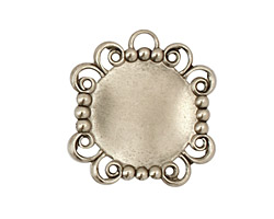 Stampt Antique Pewter (plated) Lace Banded Round Setting 15mm