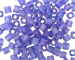 TOHO Transparent Rainbow Frosted Sapphire Cube 4mm Seed Bead