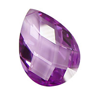 Lilac Faceted Flat Teardrop 22x30mm