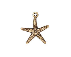 TierraCast Antique Gold (plated) Starfish Charm 17x20mm