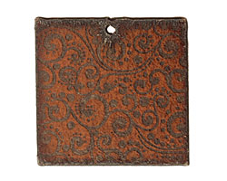 The Lipstick Ranch Etched Rusted Iron Square Pendant 39mm